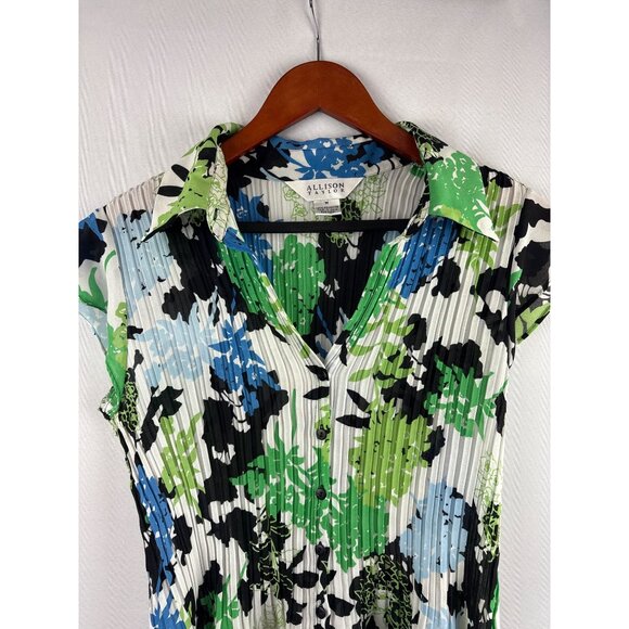 Women’s Allison Taylor Size Medium Multi Color Button Up Blouse - Picture 2 of 5
